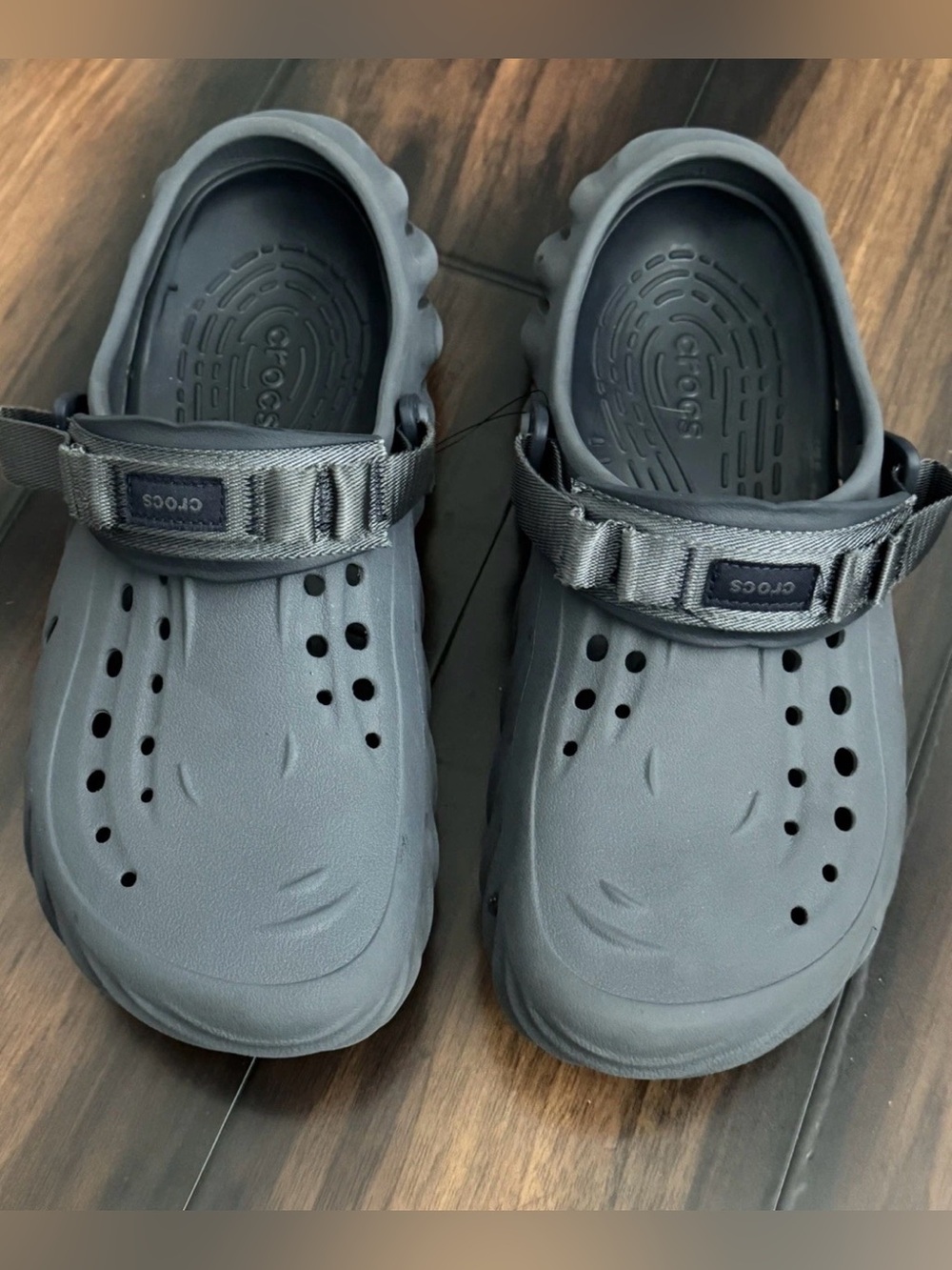 Crocs Echo Clog Wave Blue Gray Mule Mens Size 12 US Slip On Shoes